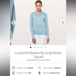 Lululemon Breeze by long sleeve